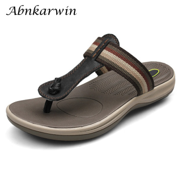 Genuine Leather Braid Summer Outside Men Flip Flops Slippers Light Flip Flop Casual Shoes Chanclas Hombre Outdoor Beach Slipper