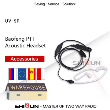 Baofeng PTT Acoustic Headset for UV-9R UV-XR UV-9R Plus BF-9700 BF-A58 UV-5S GT-3WP BF-A58 Walkie Talkie Air Tube Earpiece Mic