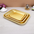 Acrylic golden rectangle plastic Hotel KTV plate Storage tray japanese snack foods serving platter tray gold tray decoration