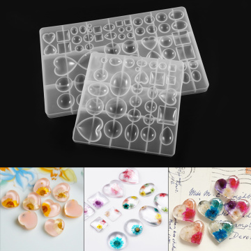 4 Styles Resin Gem Heart Square Spherical Crystal Epoxy Resin Mold DIY Jewelry Making Findings Tools Supplies Accessories