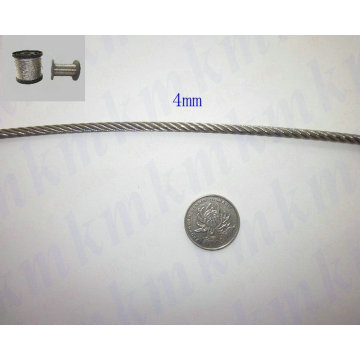 high tensile and anti corrosion 316 stainless steel wire rope 7X19 Structure 4.0 MM diameter