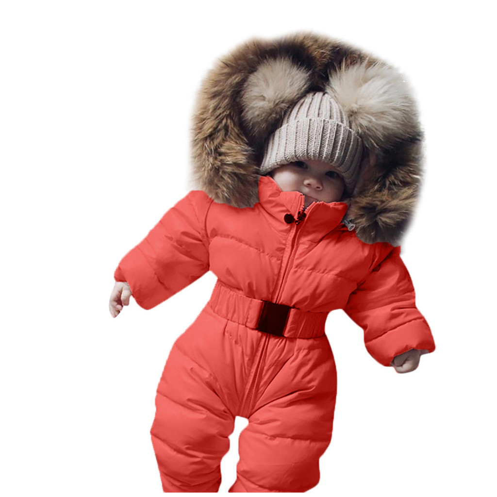 Baby Warm Hooded Cute Jumpsuit Winter Infant Baby Boy Girl Romper Jacket Hooded Jumpsuit Warm Coat Outerwear куртка мальчик