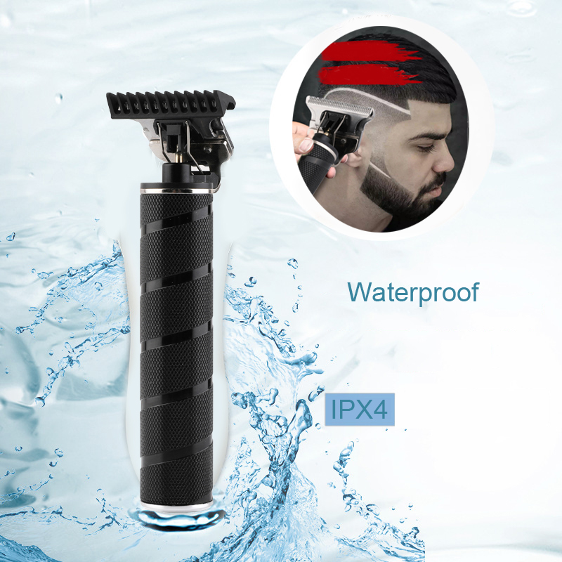 Professional Electric Cordless Trimmer USB Waterproof Portable Hair Clipper Machine with Cleaning Brush Gift Black
