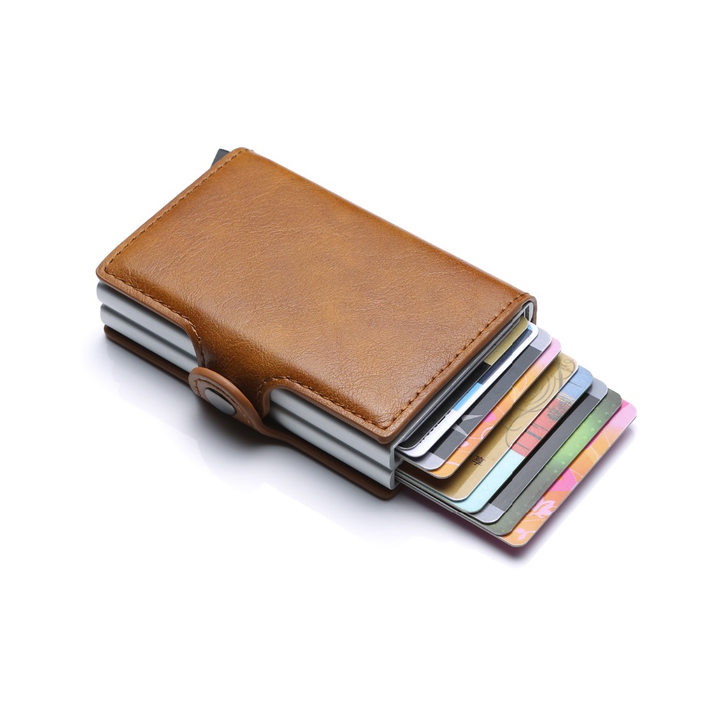 DIENQI Top Quality Wallet Men Money Bag Mini Purse Male Aluminium Rfid Card Holder Wallet Small Smart Wallet Thin Vallet Walet