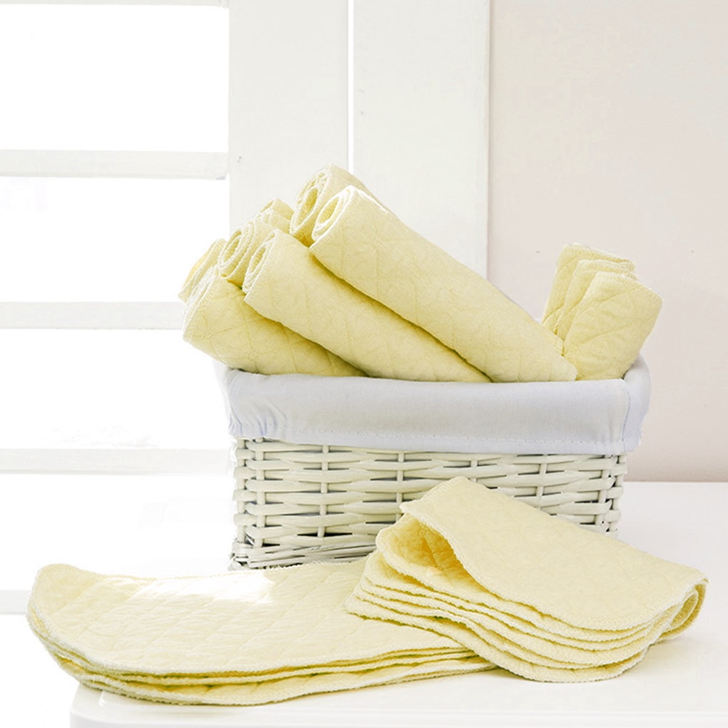 10pcs Baby Diaper Insert Reusable Washable Nappy Cloth 3 Layer Eco-friendly Cotton Diaper Liner