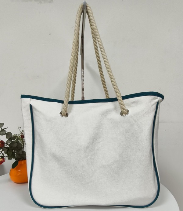 Simple fashion hemp rope canvas tote bag