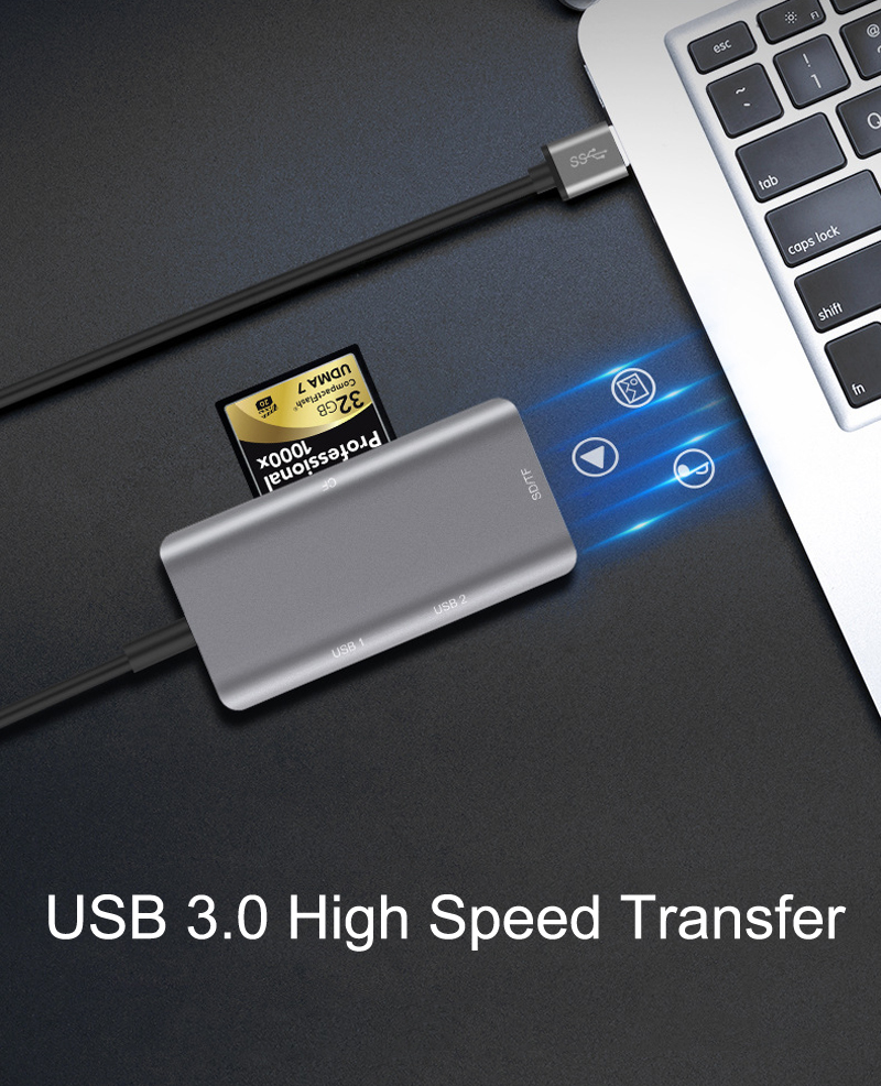 USB 3.0 SD SDHC CF Compact Flash TF MicroSD Card Reader USB3.0 U Flash Disk Drive Mouse OTG for Macbook Laptop Notebook PC 5in1