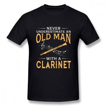 Never Underestimate An Old Man With A Clarinet T Shirt Boy Round Neck T-Shirt 3D Print Tees Guys Punk Designer Streetwear