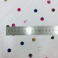 Pink,White Rainbow Party Polka Dot Tulle - Ultra-fine Tulle Fabric Metallic Rainbow Foil Confetti Dots,By The Yard