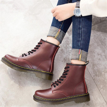Quality Assurance 100% cowhide leather women's boots tube couple winter boots womens ankle boots for women shoes zapatos mujer