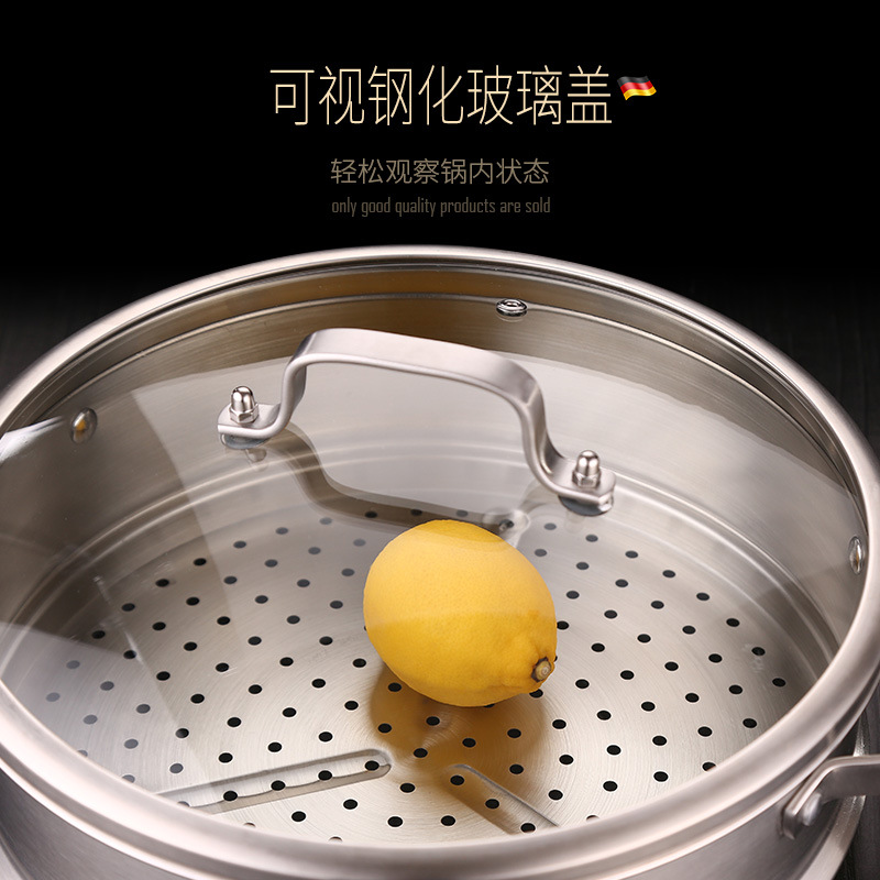 3 layers Large capacity steam pots for cooking Household steamer cooker Stainless steel steamer pot Induction cooker gas general