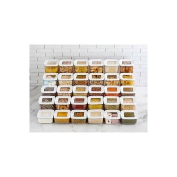 3/6 Pcs Transparent Square Storage Container Set Box Food Storage Kitchen Organizer Vacuum Lid Airtight Rice Pasta Coffee Spice Bulgur 250ml 700ml 900ml 1200ml 1700ml High Quality Original Product Glass Look Hygienic