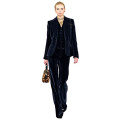 Women's Slim Fit Suits Velvet Blazer 3 Piece Office Ladies Business Suit Pointed Collar Formal Wedding Tuxedo