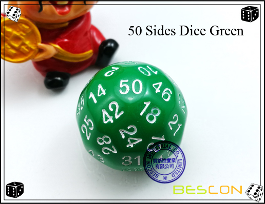 50 Sides Dice Green