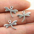 WYSIWYG 30pcs 15x18mm Small Dragonfly Charm Pendants For Jewelry Making Antique Silver Color Dragonfly Pendants Charm