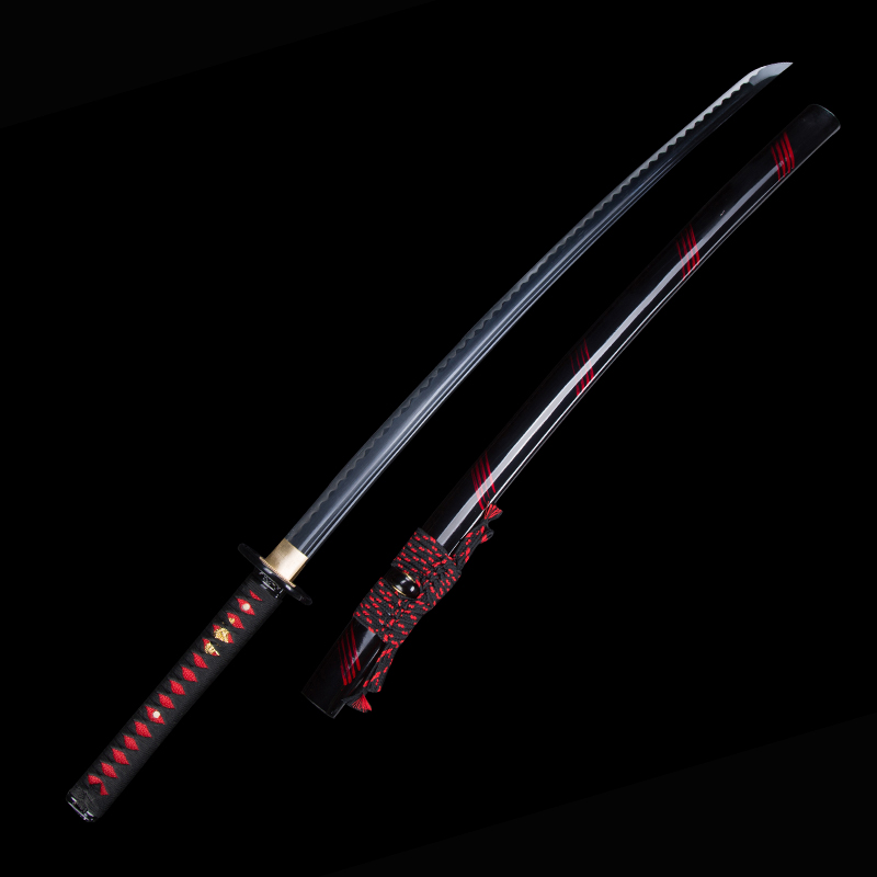 New Katana Japanese Sword Sharpened Ninjato Full Tang Handmade Knife Black Color Blade
