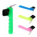 Hoof Pick with Brush Horse Grooming Equipment Tool Green Pink Blue Fluorescent Yellow