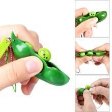 Antistress For Hands Infinite Squeeze Edamame Bean Pea Expression Chain Key Pendant Stress Relief Decompression Toys Antistress