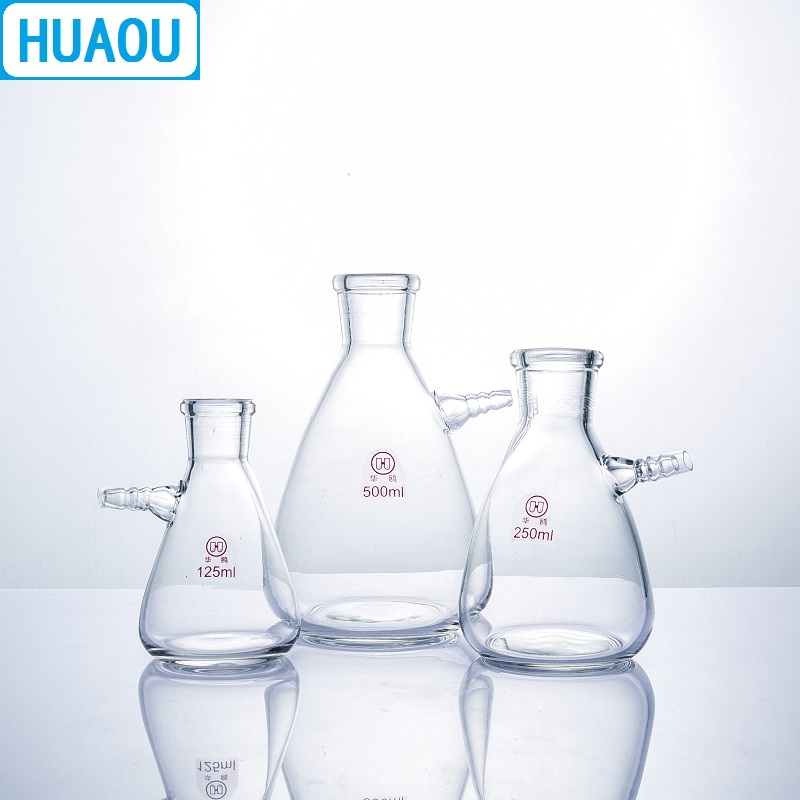HUAOU 500mL Filtering Flask with Upper Tubulature Borosilicate 3.3 Glass Laboratory Chemistry Equipment