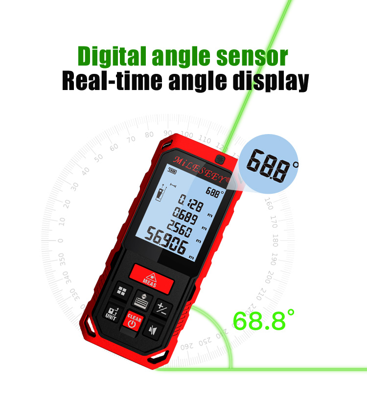 Mileseey S2 100M Green Laser Rangefinder Digital Laser Distance Meter Laser Tape Measure Diastimeter Tool