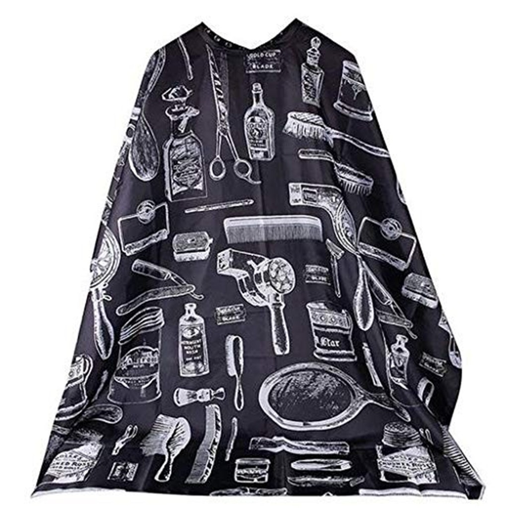 Waterproof Salon Barber Shawl Pattern Cut Hair Tarpaulin Salon Barber Dress Robe Shawl Hairdressing Shawl Hair Shave Apron