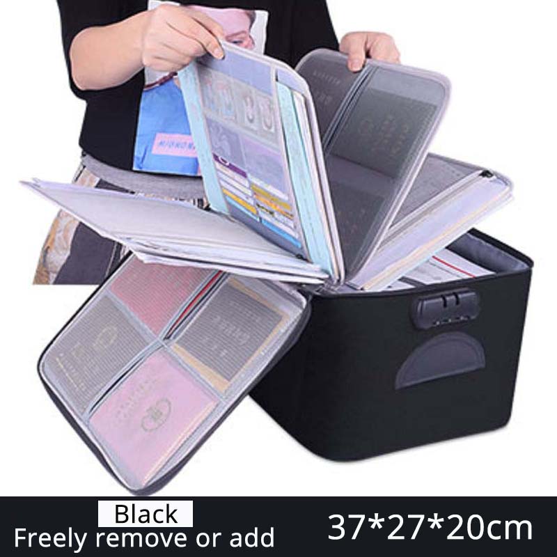 Large Capacity Document Bag Creative Multifunction File Folder Ticket Bags for Home Travel Organizer Storage Supplies