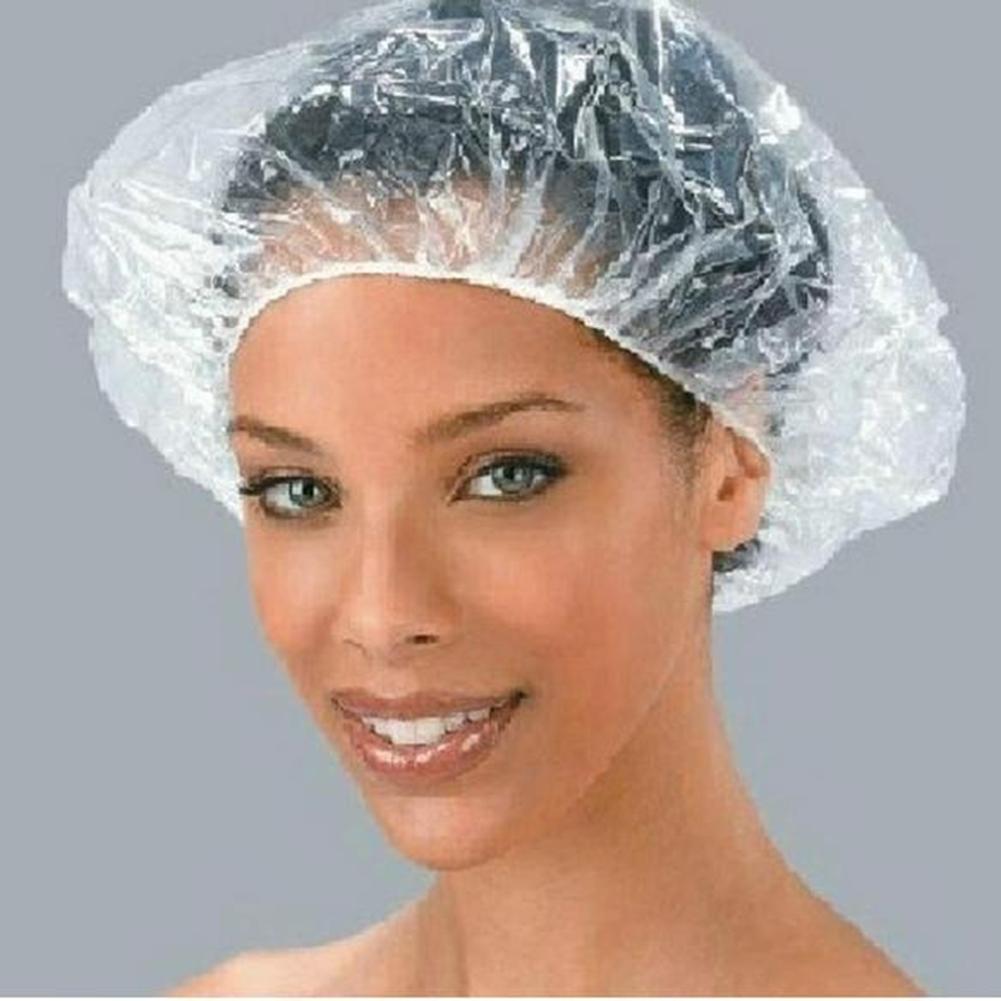 50Pcs Elastic Waterproof Adults Shower Bathing Cap Disposable Spa Home Hair Hat