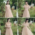 New Dusty Pink Bridesmaid Dresses Mix and Match Long Sleeves Pearls Beading Sweet Party Wedding Trends for Spring 2021