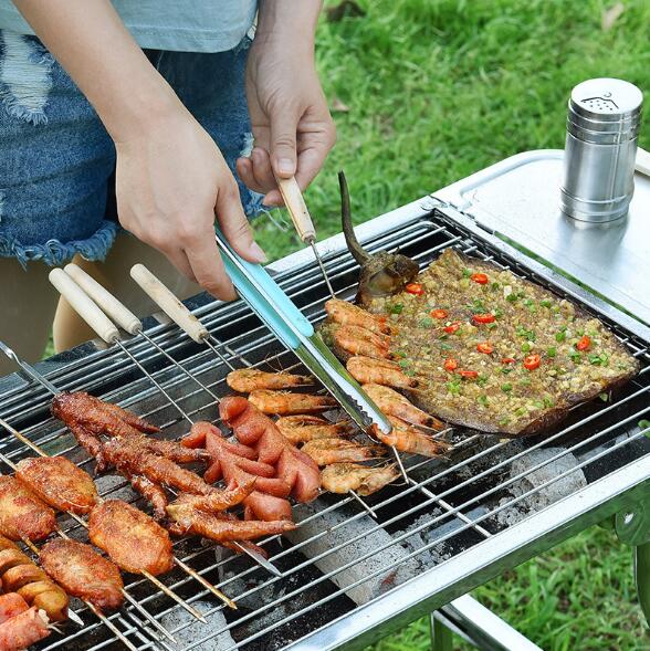BBQ accessories thick stainless steel Korean barbecue clip stainless steel food clip barbecue tool