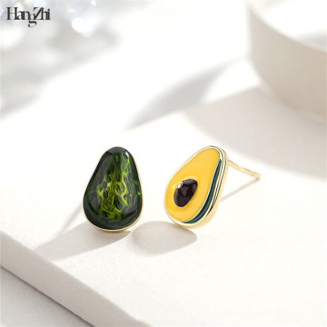 Hangzhi 2020 Japanese and Korean Autumn Winter New Simple Fashionable Small Fresh Avocado Green Earrings for Girls Women