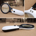 45X 3 LED Handheld Reading Magnifying Glass Illuminated Magnifier Microscope Lens Jewelry Watch Loupe Magnifier