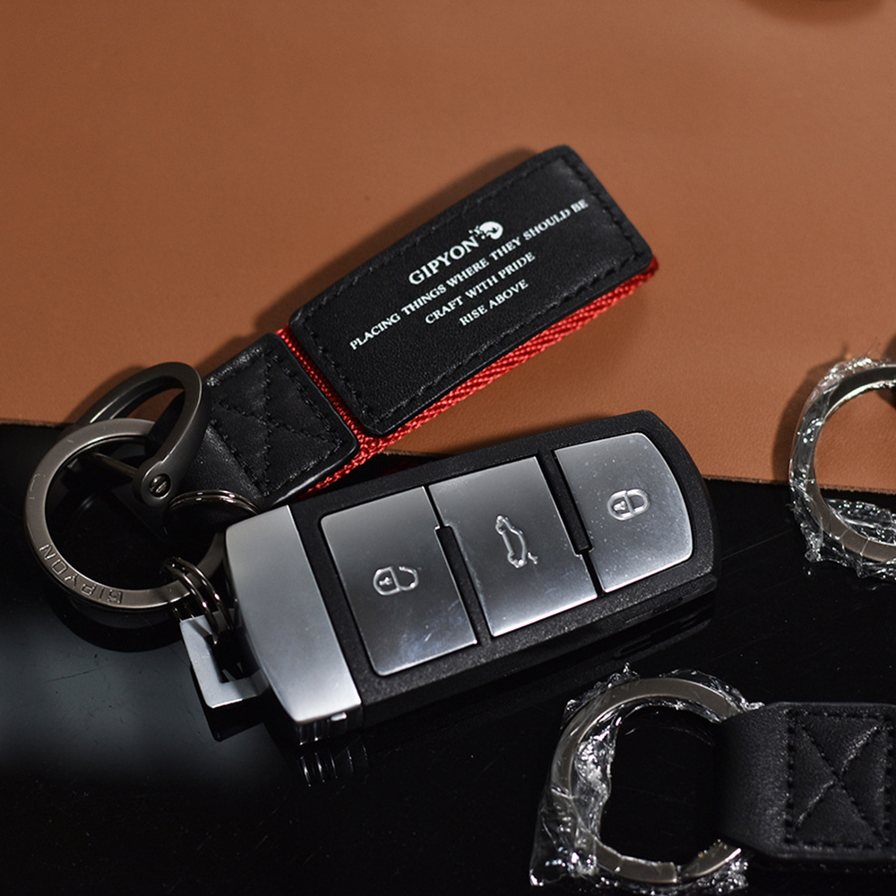Fashion PU Leather Keychain Business Gift Leather Key Chain Car Auto Key Strap Waist Wallet KeyChains Keyrings Keyholder