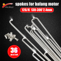 12G/K 130-300* 2.4mm Bicycles Spokes with Nipples "J" Bend Silver Steel Wheel spokes for Bafang Motor MTB Road Bike Rims