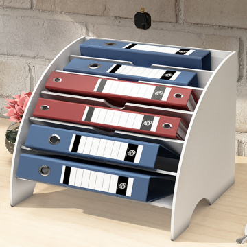 PVC 6 Layers Sector Desk Organizer Document Tray Magazine File Letter Holder Stationery Pencil Container Home Office Accessories