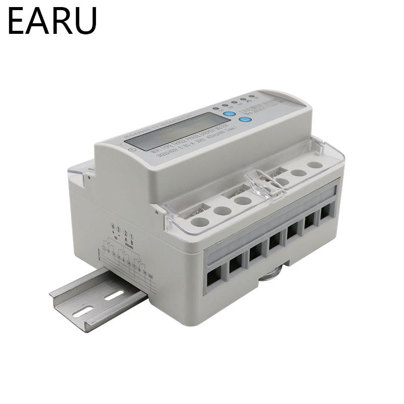 3 Phase 60A Remote Control Wifi Smart Din Rail Power Energy Meter kwh Over Under Voltage Current Protect Time Relay Switch RS485