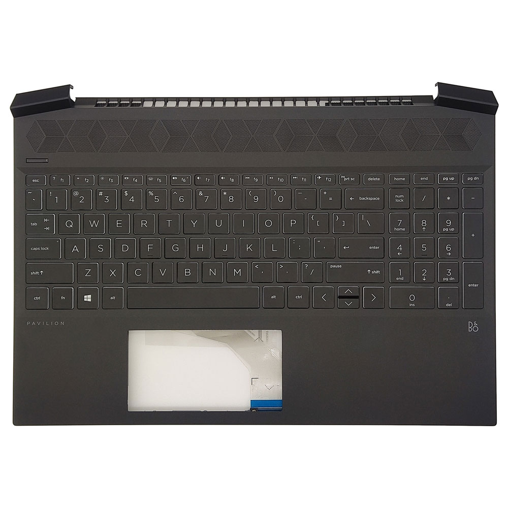 Poggiapolsi Con Tastiera HP Gaming 17-CD Originale, Retroilluminata, Lingua Russa, Nera (L58645-251 / L61161-251)