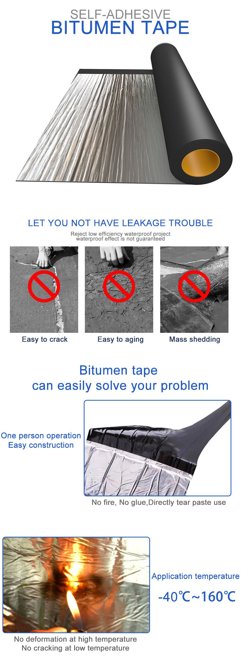 Waterproof Bitumen Tape For Blacktop