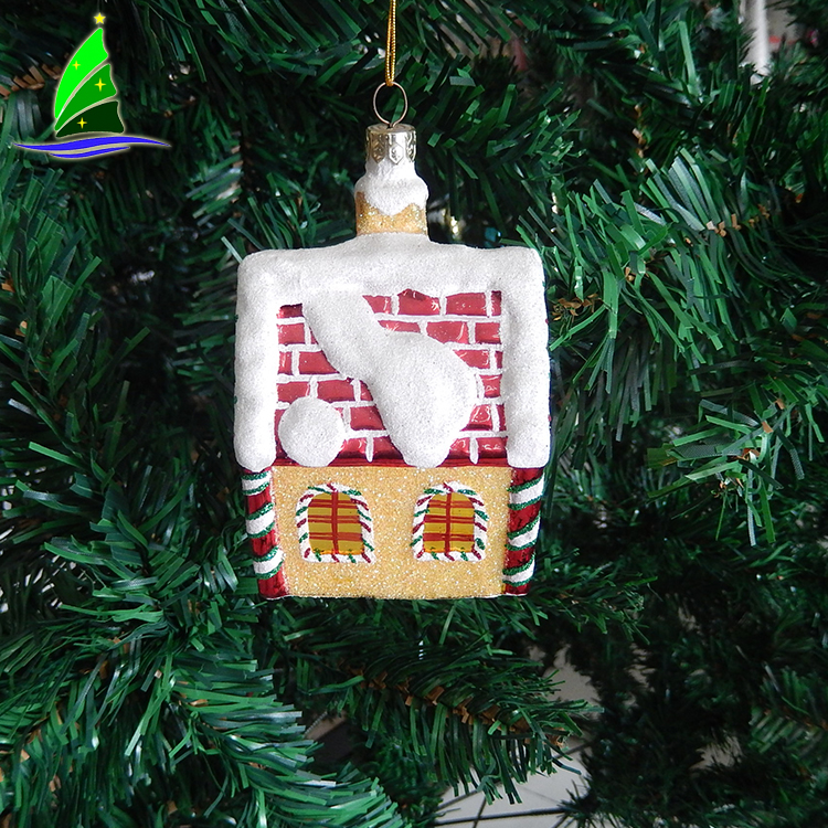 Hanging Tree House Glass Ornament Hanging Tree House Glass Ornament