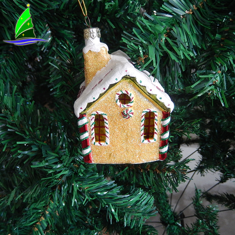 Hanging Tree House Glass Ornament Hanging Tree House Glass Ornament